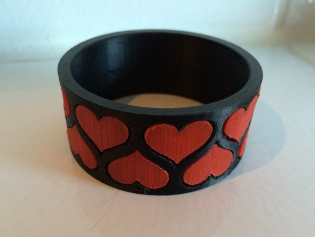 de bézier bracelet coeur 60mm ma femme les bracelets armreif herz 3D print model - Mito3D