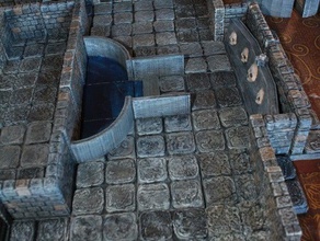 openforge muro baixo telhas do pool brinquedo jogo os acessórios dnd dungeon miniaturas pathfinder rpg tampo de mesa terreno 3d print model - Mito3D