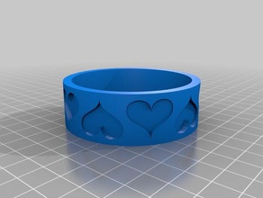 bezier heart bracelet 60mm 1 row hearts bracelets armreif armring herz 3d print model - Mito3D