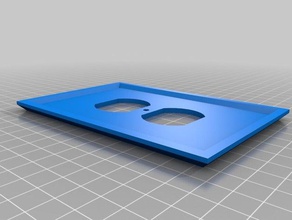 blau 2-Stecker wall plate Haushalt angepasst 3d print model - Mito3D