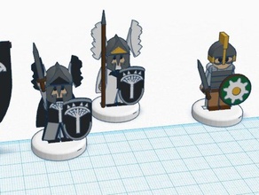 flatminis uomini di gondor, cavalieri rohan giochi 3d print model - Mito3D