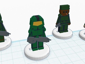 flatminis master chief unsc marines games 3d print model - Mito3D