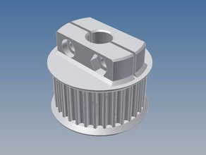 htd 3m pulleys stepper cnc parts 0704 belt bf20 shaft timing 3d print model - Mito3D