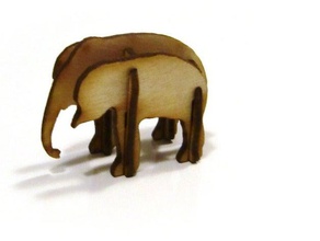 lasercut 3d puzzle elefante animali cnc cutter lasercutter di taglio laser modello legno compensato 3d print model - Mito3D