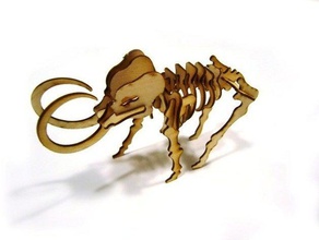 lasercut 3d puzzle mammoth animals cnc cutter elephant lasercutter laser model plywood 3d print model - Mito3D