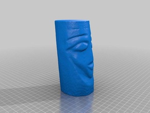 el tiki ahşap oyma sanat makerbotdigitizer tarama 3d print model - Mito3D