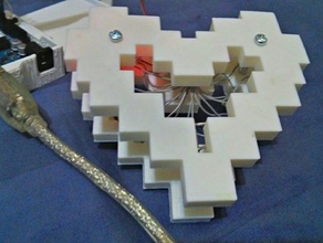 8 bits coração led difusor eletrônica arduino instructables openscad 3d print model - Mito3D