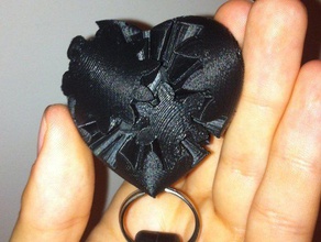 working micro gear heart keychain keychains 3d mashup openscad parametric rotating toy valentine 3d print model - Mito3D