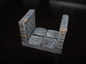 openforge stone dungeon edge corridor other dnd tiles miniatures pathfinder rpg tabletop terrain 3d print model - Mito3D