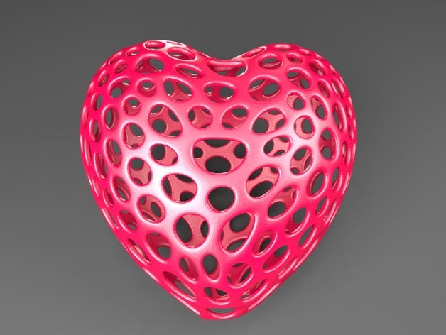 cuore di voronoi stile arredamento 3D print model - Mito3D