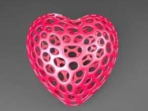 heart voronoi style decor 3d print model - Mito3D