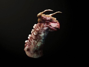 creature whith horns animals bust monster strange shape 3d print model - Mito3D