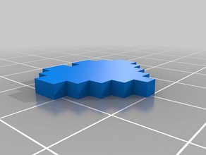 8 - bit kalp heykeller 3d print model - Mito3D