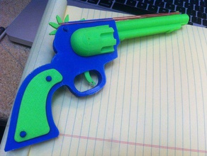rubber band gun mechanisch ist Spielzeug 3d print model - Mito3D