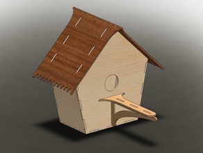 lasercut bird house 1v2 animals 3d birdhouse cnc jtronics laser cutter model plywood 3d print model - Mito3D