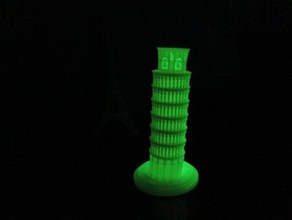 leaning tower pisa glow dark pla buildings structures complex faberdashery hitesh ultimaker 3d print model - Mito3D