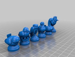 bird chess set birds 3d print model - Mito3D