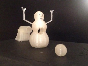 cannonballed snowman creatures calvin hobbes comics winter 3d print model - Mito3D
