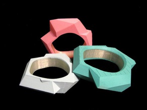 geometric bracelet bracelets bangle jewelry open design ornament 3d print model - Mito3D