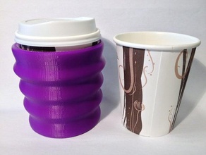 ergo thermo paper cup-holder Küche Essen Kaffee easy grip espresso warme Getränke latte Tee 3d print model - Mito3D