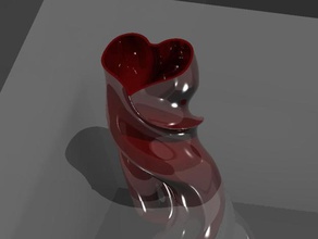 twisted heart vase other 3d print model - Mito3D