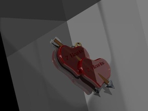 2 Herz-Anhänger Schmuck Herz, valentines Tag Geschenke 3d print model - Mito3D
