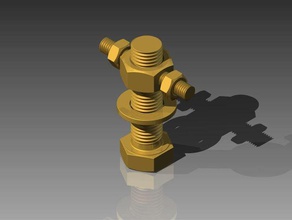 brass bolt puzzle puzzles bolts fun games nolts nuts 3d print model - Mito3D
