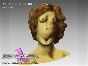 rene magritte scultura 3d sculture art pittura 3d print model - Mito3D