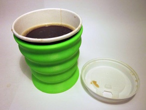 ergo-Kaffee-Becher-Halter Küche Essen cappuccino easy grip espresso warme Getränke latte Papier-cup thermo 3d print model - Mito3D