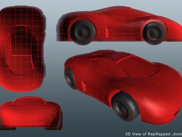 reprap la acción de coches otros 3d modelo coche fave stl juguete vehículo ruedas 3D print model - Mito3D