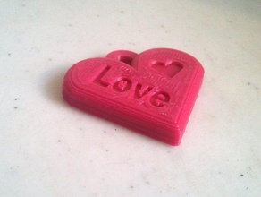 valentines love heart pendant jewelry 3d print model - Mito3D