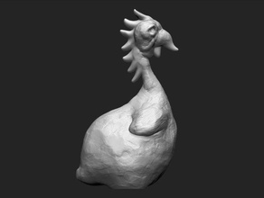 uggly buzzard sketch sculptures 3d print model - Mito3D