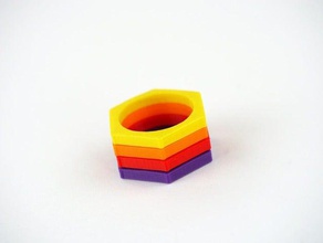 l'hexagone de l'anneau les anneaux bijoux 3d print model - Mito3D