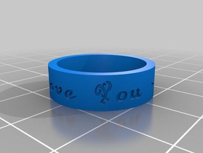 my customized ring love you rings 3d print model - Mito3D