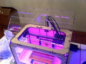 replicator 3mm hood cover derivative 3d printer accessories lasercut windows upgrade 3d print model - Mito3D