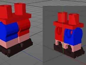 lego Hose druckbare 4 Teile Farben - Spielzeug Spiele 3d print model - Mito3D