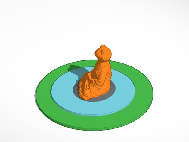meditando frog pond rock all'aperto giardino 3D print model - Mito3D