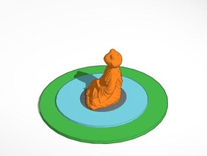 meditating frog pond rock outdoor garden 3d print model - Mito3D