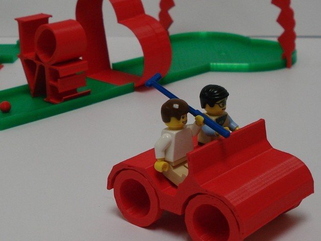 minifig carrito de golf giro las ruedas vehículos buggy dune en miniatura lego coche juguete 3D print model - Mito3D