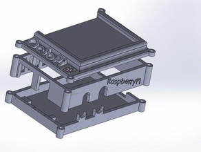 raspberry pi adafruit 28 tft l'elettronica caso recinto touchscreen 3d print model - Mito3D