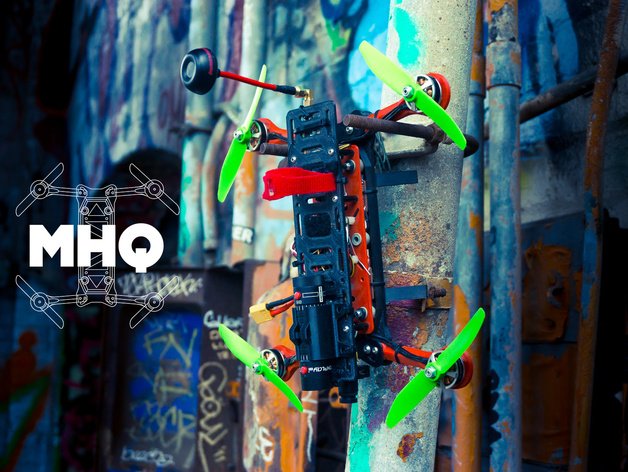 hovership mhq faltbare mini-h-quadcopter rc Fahrzeuge folding fpv frame gopro mobius 3D print model - Mito3D