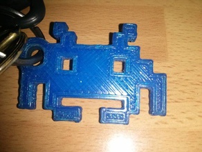 invader keychain keychains 3d print model - Mito3D