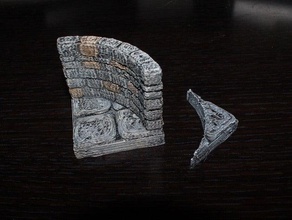 openforge stone dungeon curved wall other dnd tiles miniatures pathfinder rpg tabletop terrain 3d print model - Mito3D
