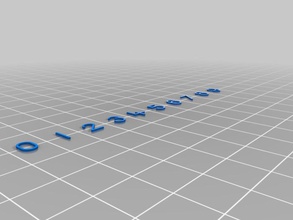 calibration ruler numbers font openscad 3d printing tests calibrate 3d print model - Mito3D