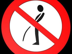 forbidden do standing bathroom sign 3d print model - Mito3D