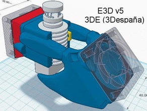 e3d-Doppel-2x40mm Lüfter +Kabelbinder Haken adaptador hotend e3d ventiladores 40mm sujeccion adicional brida Drucker Extruder 3d print model - Mito3D