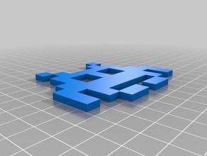 2d pixel art envahisseur personnalisé 3d print model - Mito3D