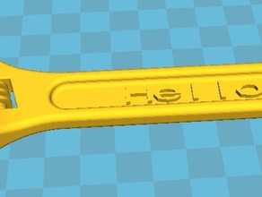 customizeable 3d wrench text printing tests customizable greenskeeper 3d print model - Mito3D