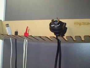 personalizzabile con taglio laser di supporto del cavo organizzazione customizer appendere il monte rack muro 3d print model - Mito3D