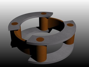 ring-2 hinged jewelry 3d art experiment ornament 3d print model - Mito3D